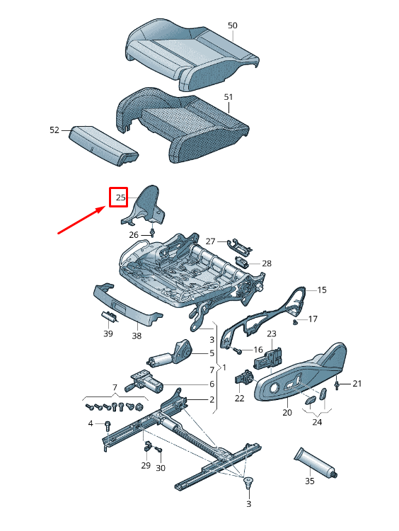 new audi a4 b9 front left inner seat frame trim 8w0881327mg6 original