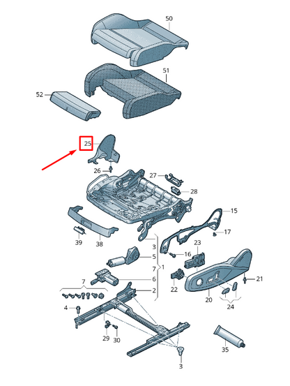 new audi a4 b9 front left inner seat frame trim 8w0881327mg6 original