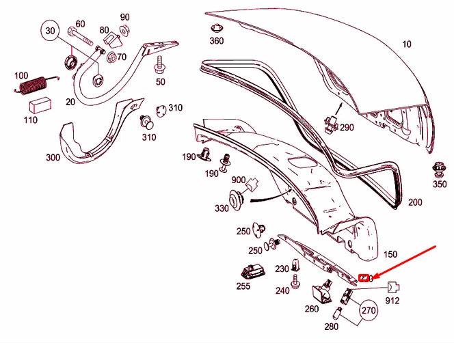 NEW MERCEDES-BENZ C W204 REAR LID HANDLE A2047580002 ORIGINAL