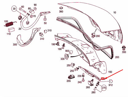 NEW MERCEDES-BENZ C W204 REAR LID HANDLE A2047580002 ORIGINAL