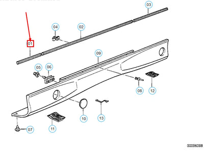 NEW BMW 8 E31 FRONT LEFT FENDER MOULDING 51138108371 ORIGINAL
