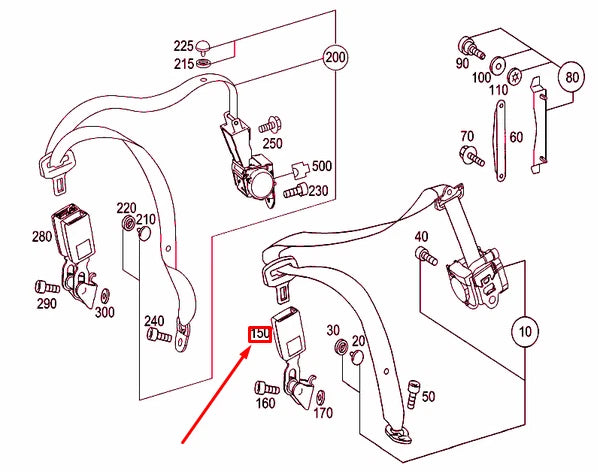 NEW MERCEDES-BENZ E W211 REAR LEFT SEAT BELT LOCK A2118604169