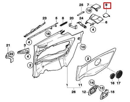 NEW BMW 3 E36 HARDTOP MOUNT COVER TRIM LEFT 51438172805 ORIGINAL
