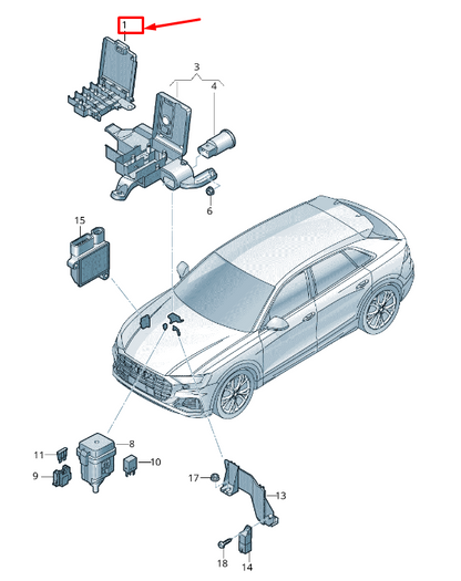 NEW VW TOUAREG CR FUSE BOX WITH FUSE 4M0941824AT ORIGINAL