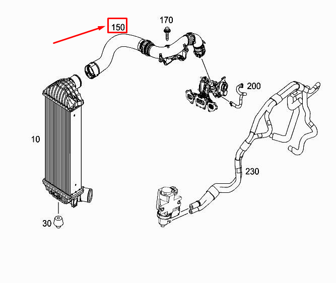 new mercedes-benz citan w415 engine charge air pipe a4150900437 original