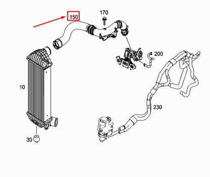 new mercedes-benz citan w415 engine charge air pipe a4150900437 original