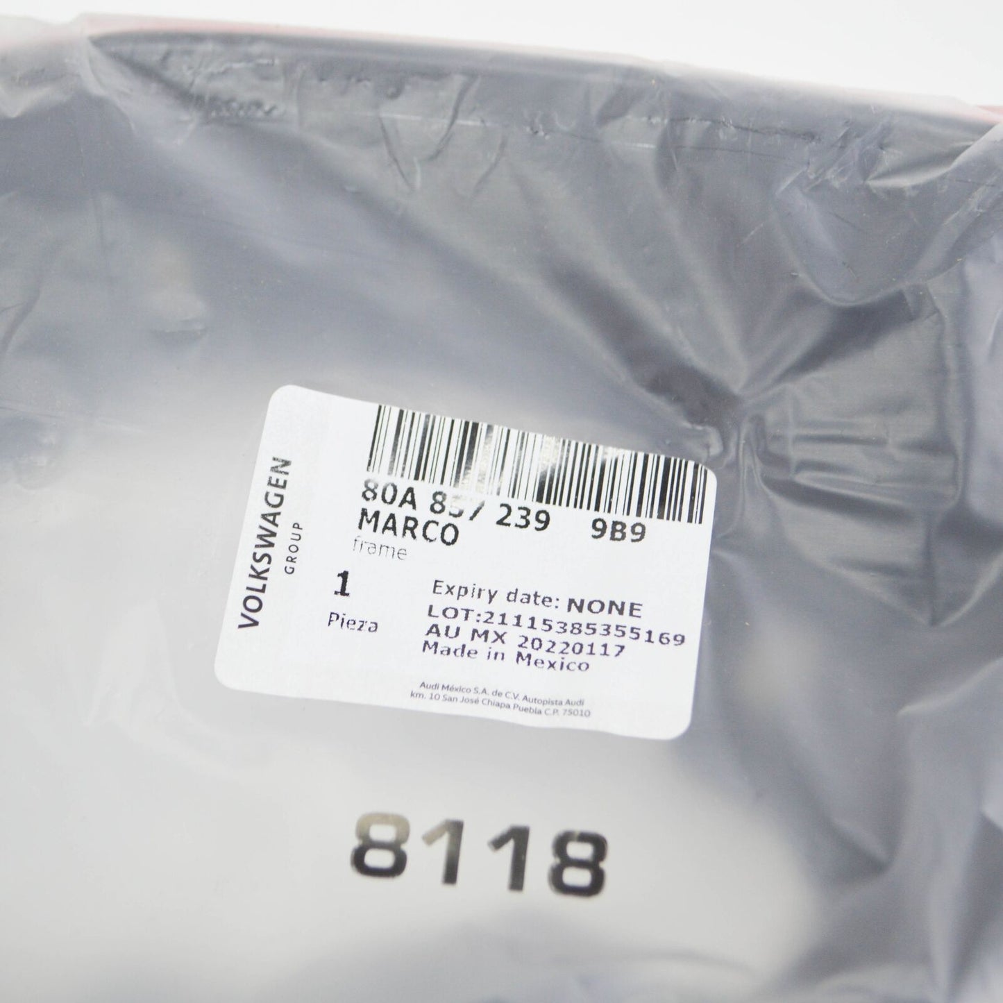 NEW AUDI Q5 FY FRONT LEFT DOOR MIRROR FRAME 80A8572399B9 ORIGINAL