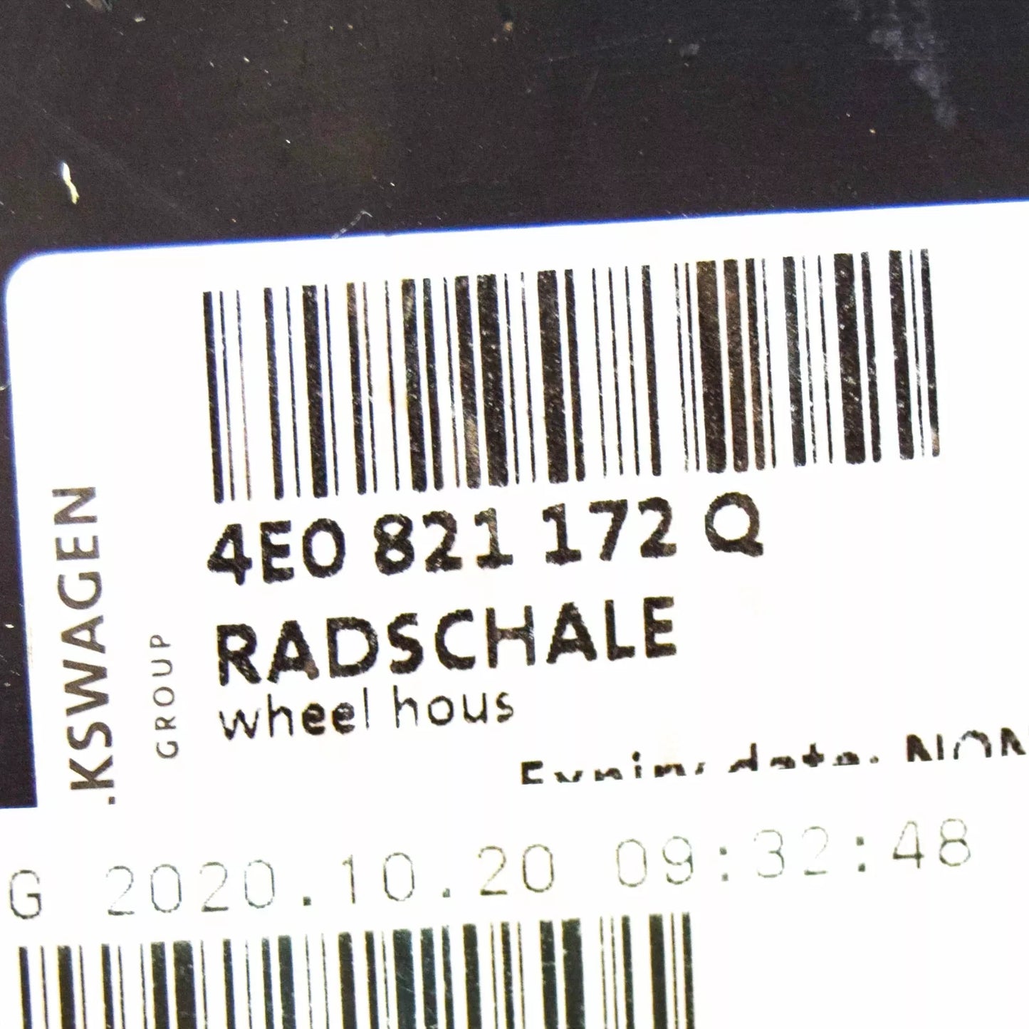 NEW AUDI A8 D3 FRONT RIGHT WHEEL HOUSING LINER FRONT PART 4E0821172Q