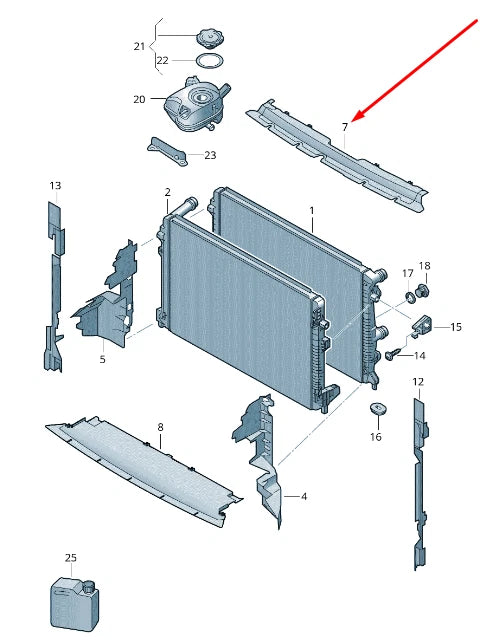 NEW VOLKSWAGEN T-CROSS C11 UPPER RADIATOR AIR GUIDE 2GM121330C 2020 ORIGINAL