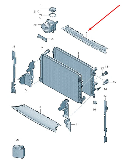 NEW VOLKSWAGEN T-CROSS C11 UPPER RADIATOR AIR GUIDE 2GM121330C 2020 ORIGINAL