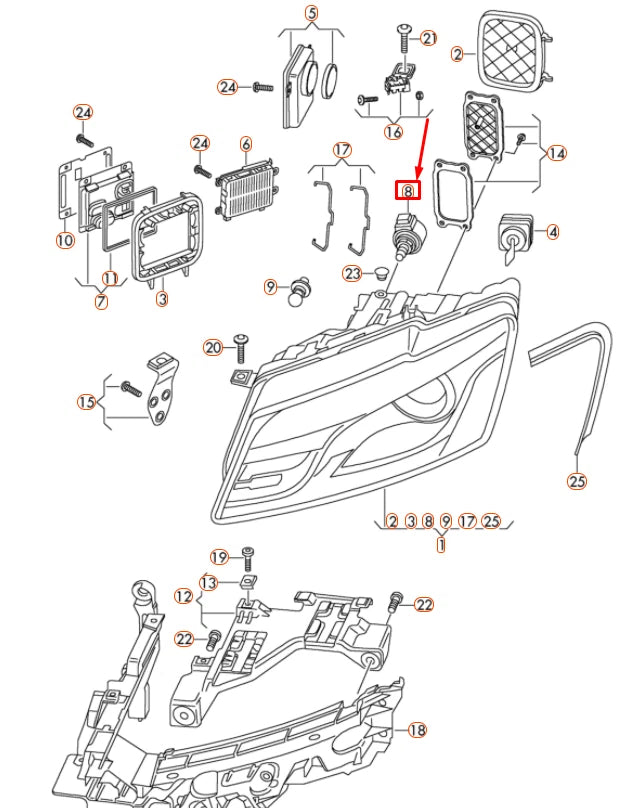 NEW AUDI Q5 8R HEADLIGHT RANGE CONTROL MOTOR 8R0941293