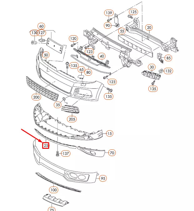 NEW VOLKSWAGEN TOUAREG 7P FRONT BUMPER LOWER SPOILER 7P68071109B9 ORIGINAL