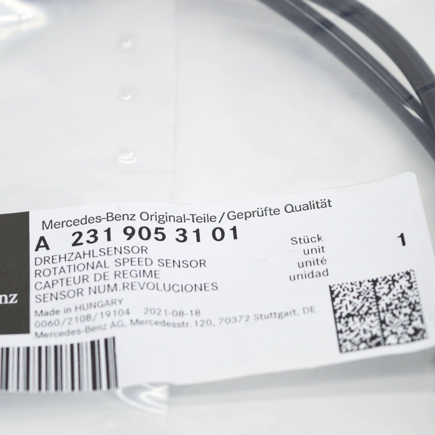 NEW MERCEDES-BENZ SL R231 ABS WHEEL SPEED SENSOR FRONT A2319053101 ORIGINAL