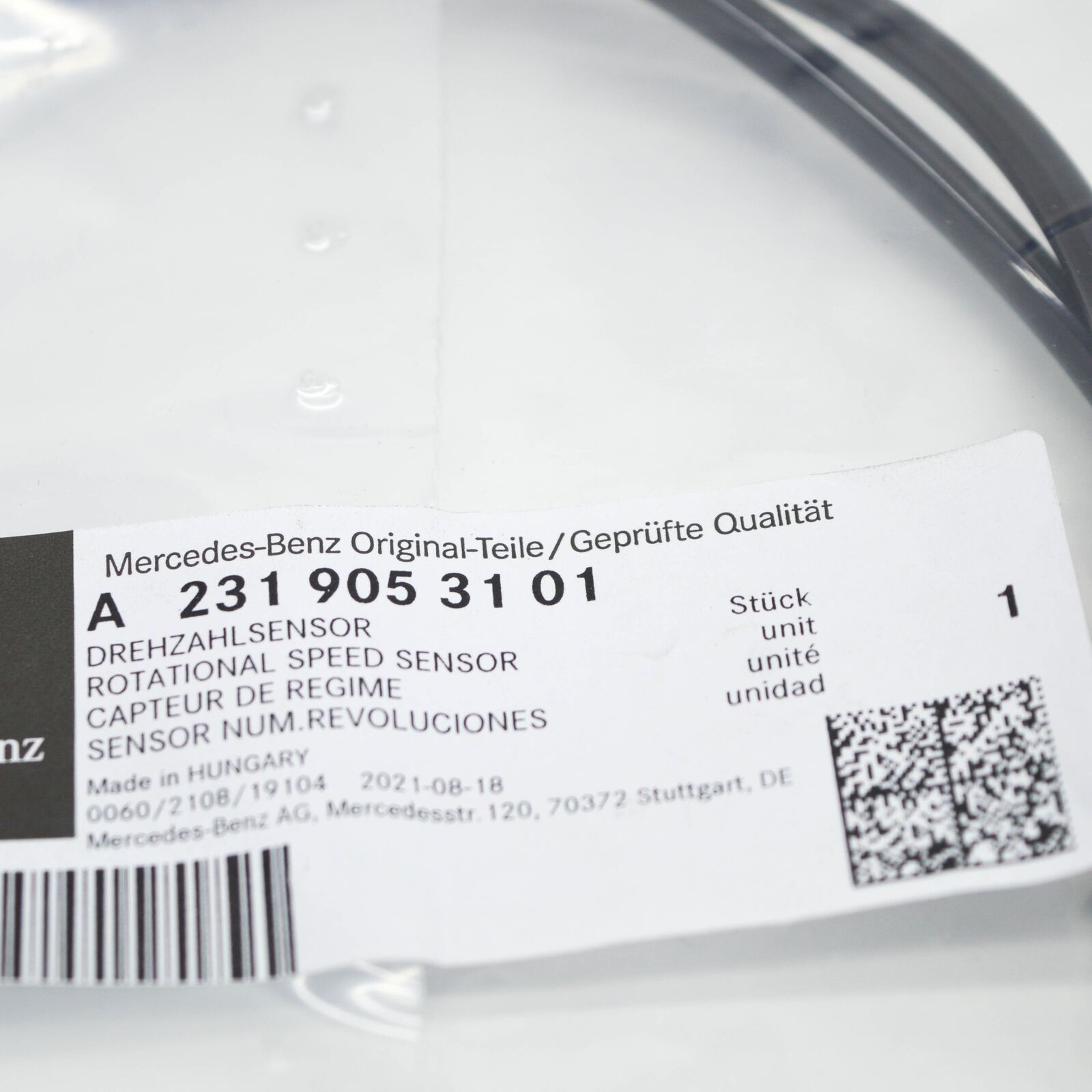 NEW MERCEDES-BENZ SL R231 ABS WHEEL SPEED SENSOR FRONT A2319053101 ORIGINAL