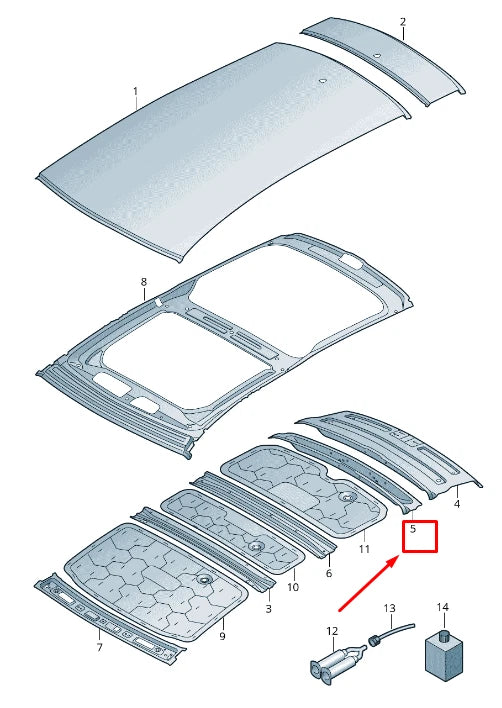 NEW AUDI A6 4A C8 LOWER REAR ROOF FRAME 4K9817983