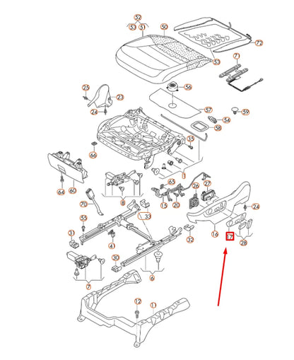 NEW VW TOUAREG 7P FRONT RIGHT SEAT POWER SWITCH BEZEL TRIM 7P6882516D9B9