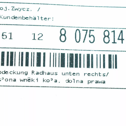 NEW BMW 3 G20 FRONT RIGHT FENDER LINER BOTTOM EXTENSION 51128075814 ORIGINAL