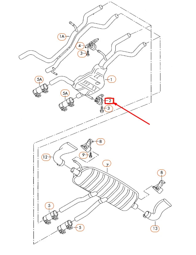 NEW AUDI Q7 4L EXHAUST SYSTEM BRACKET 7L0253144C ORIGINAL