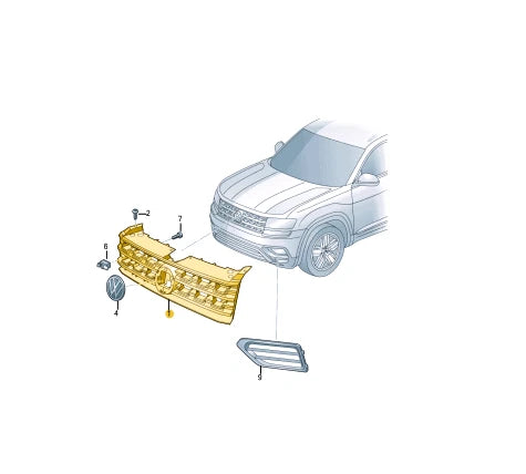 NEW VWOLKSWAGEN TERAMONT RADIATOR GRILLE 3CN853651ARYP ORIGINAL