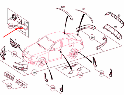 NEW MERCEDES-BENZ C W204 FRONT EMBLEM ELECTRICAL CABLE A2078200204 ORIGINAL