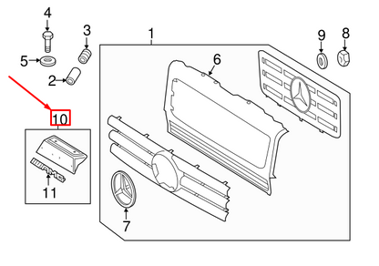 new mb g w463 amg radiator grille model plate a4638170200 original