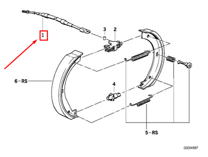 new bmw 7 e38 right parking brake cable 35511161474 1161474 original