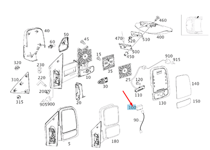 NEW MB SPRINTER W906 FRONT RIGHT MIRROR WARNING DEVICE A000440051564 ORIGINAL