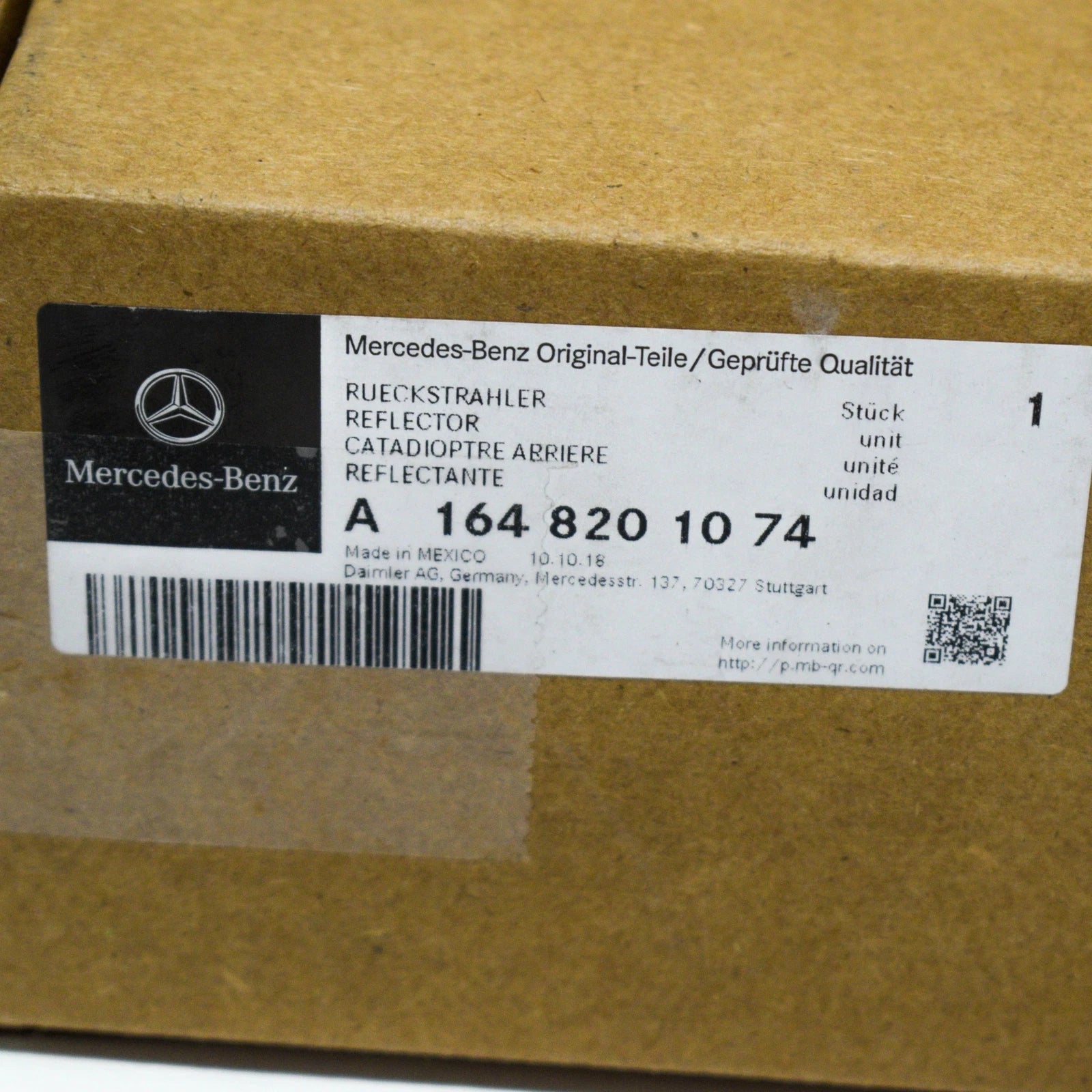 NEW MERCEDES-BENZ GL-CLASS X164 REAR BUMPER RIGHT REFLECTOR A1648201074 ORIGINAL