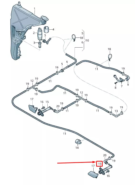 NEW AUDI RS7 SPORTBACK 4G RIGHT SIDE HEADLIGHT WASHER 4G8955102A