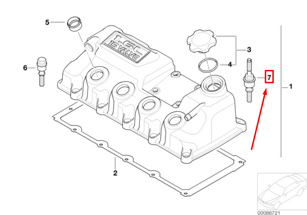 new mini cabrio r52 valve cover bolt 1487178 11121487178 original
