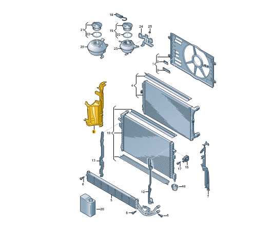 NEW VOLKSWAGEN GOLF MK7 5G RIGHT RADIATOR AIR DEFLECTOR 5G0121284AA ORIGINAL