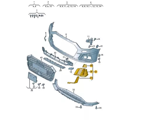 NEW AUDI A1 SPORTBACK GB FRONT RIGHT BUMPER GRILLE 82A807680F1RR ORIGINAL
