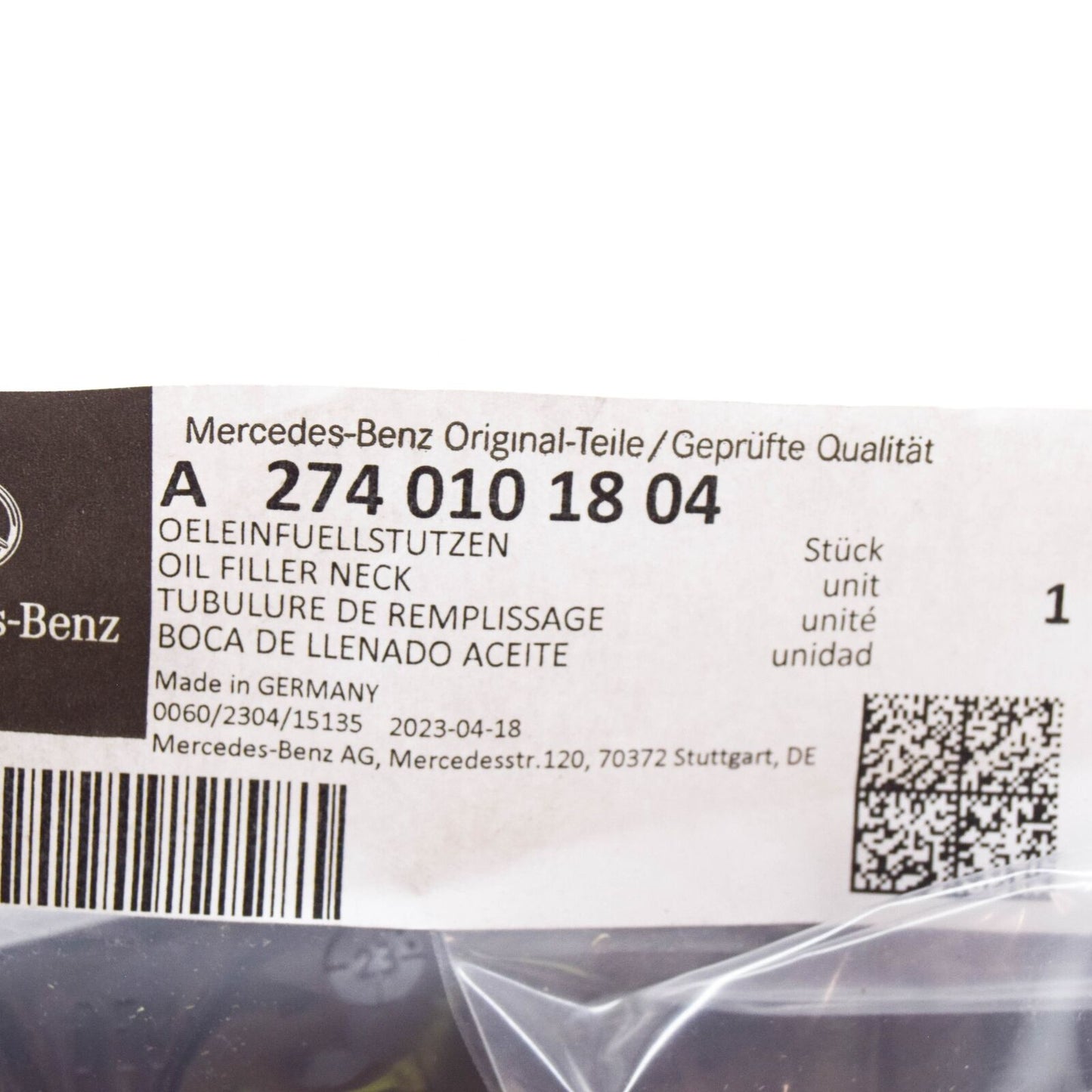 NEW MERCEDES-BENZ VITO W447 OIL FILLER NECK A2740101804 ORIGINAL