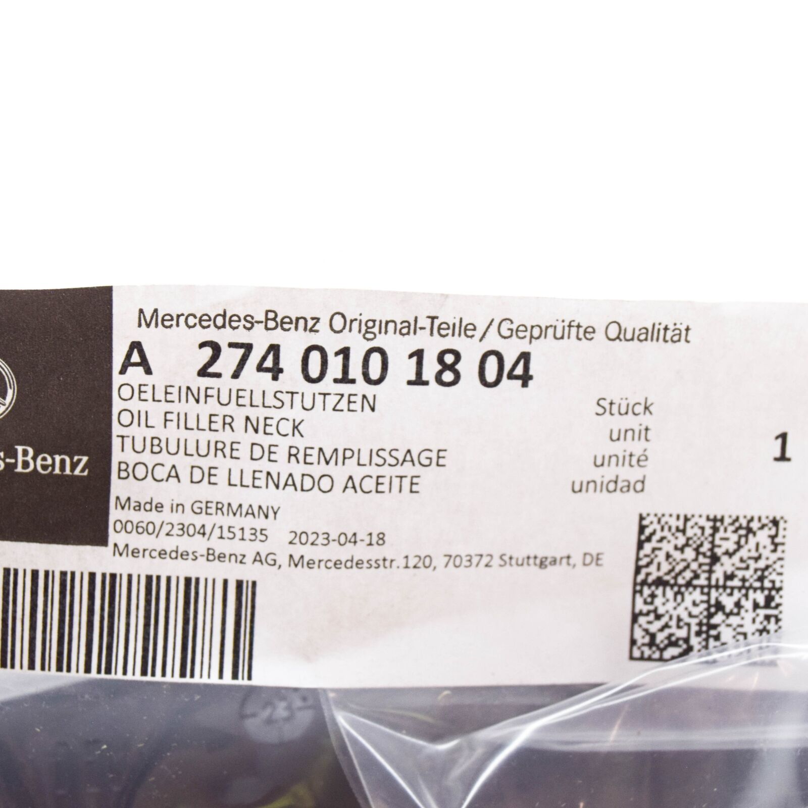 NEW MERCEDES-BENZ VITO W447 OIL FILLER NECK A2740101804 ORIGINAL