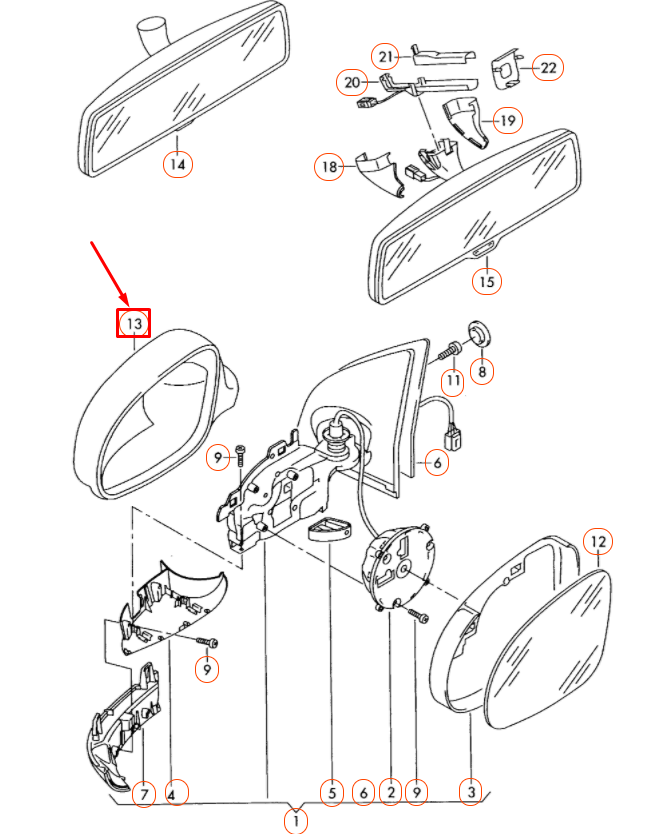 NEW VOLKSWAGEN GOLF MK5 FRONT LEFT DOOR MIRROR COVER CAP 1K0857537A9B9 ORIGINAL