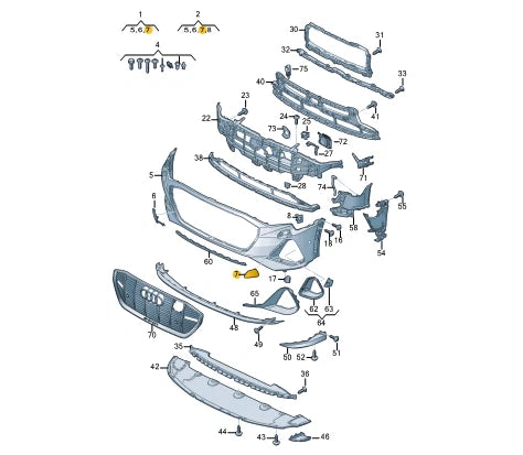 NEW AUDI E-TRON SPORTBACK FRONT BUMPER TOW HOOK LEFT EYE COVER 4KE955275AGRU