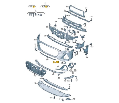 NEW AUDI E-TRON SPORTBACK FRONT BUMPER TOW HOOK LEFT EYE COVER 4KE955275AGRU