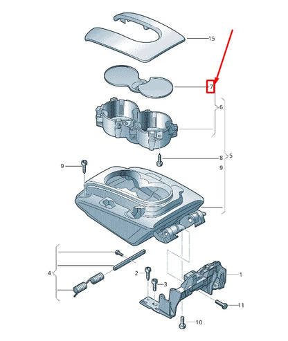 NEW AUDI Q7 4L CONSOLE CUP HOLDER INSERT 4L08624354PK ORIGINAL