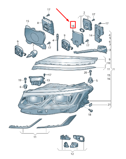 NEW VW TOUAREG CR LEFT HEADLIGHT FAN MOTOR COVER CAP 761998607A ORIGINAL