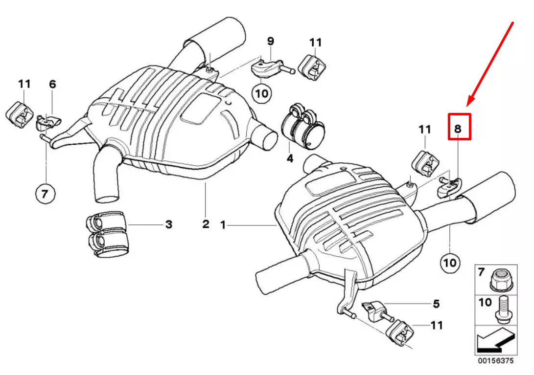 NEW BMW 3 COUPE E92 REAR LEFT EXHAUST HANGER BRACKET 18207571005 7571005