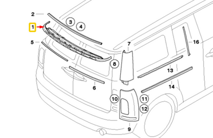 new mini clubman r55 rear roof tail light molding 51137168087 original
