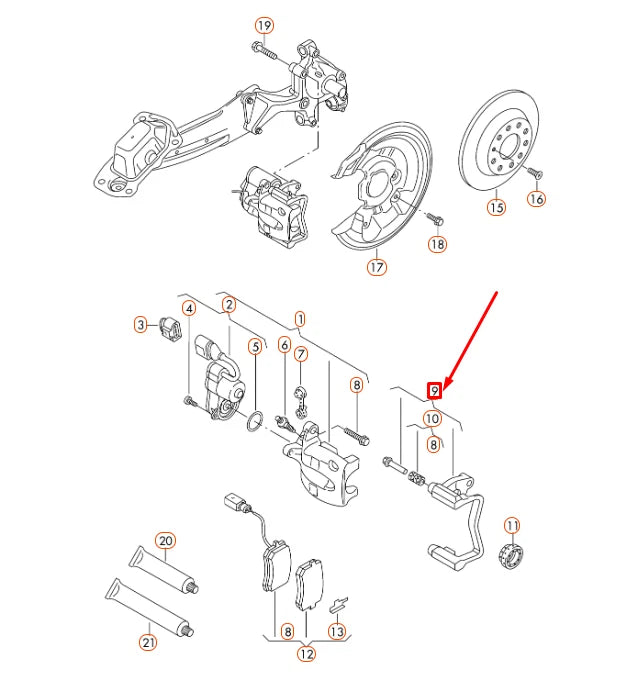 NEW VOLKSWAGEN CC REAR LEFT BRAKE CALIPER CARRIER 1Q0615425D ORIGINAL