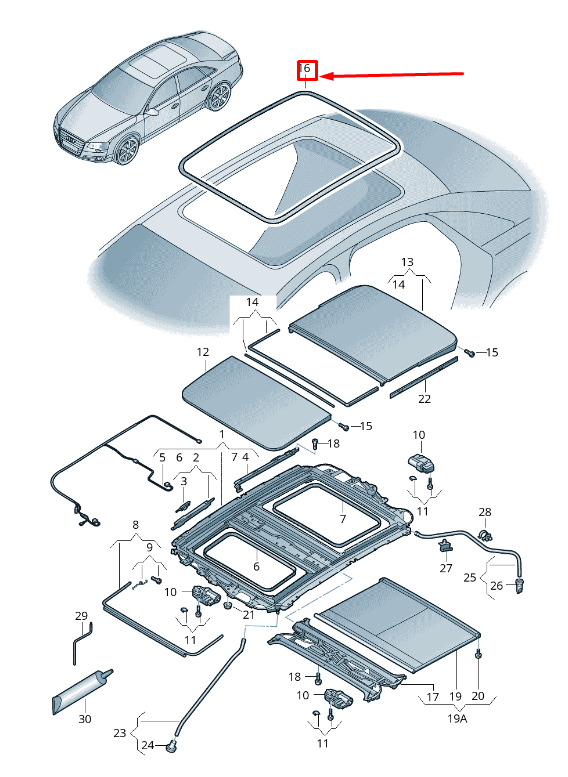 new audi a8 4h outer sunroof seal 4h4877459d original