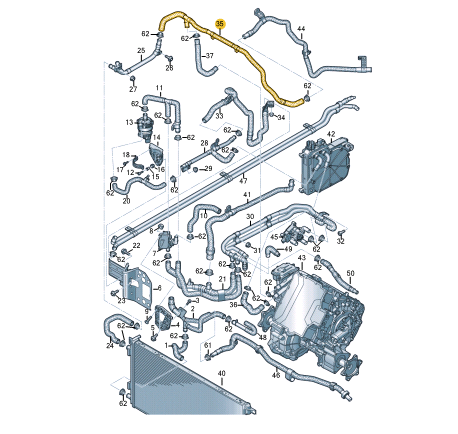 new audi e-tron sportback gea engine coolant hose 4ke145053m original