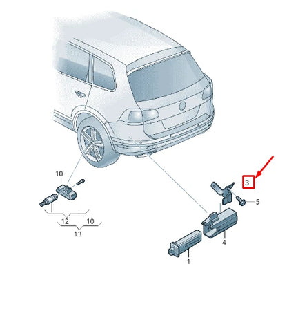 NEW VW TOUAREG 7P MK2 TYRE PRESSURE CONTROL UNIT RETAINER 7P0907390B