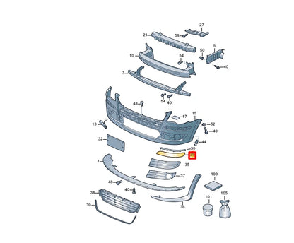NEW VW TOURAN 1T1 FRONT BUMPER RIGHT PROTECTIVE STRIP 1T0807718BGRU ORIGINAL