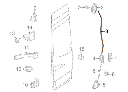 NEW MB SPRINTER W906 REAR LEFT DOOR UPPER LATCH CABLE A9067605304 ORIGINAL