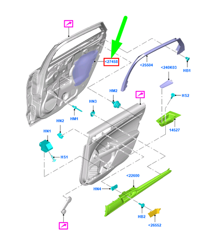 new ford mondeo mk5 rear right door water splash shield 2322132 original