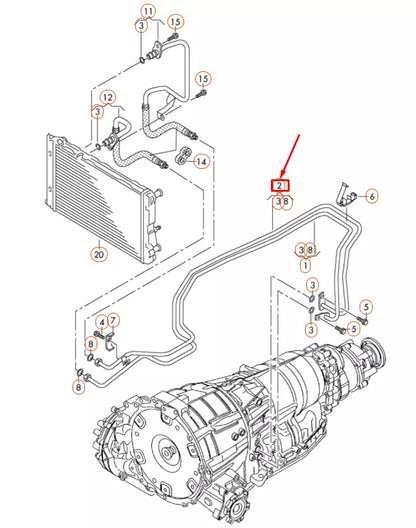 NEW AUDI A4 B8 GEARBOX OIL COOLING PIPE 8K0317818BD ORIGINAL