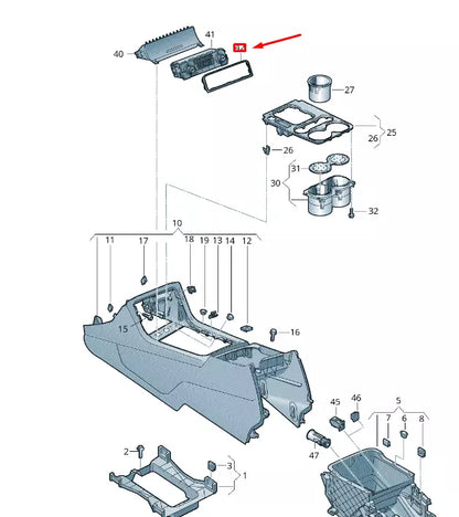 NEW VW TOUAREG 7P MK2 DISPLAY AND CONTROL UNIT TRIM LHD 7P1863100BPR1